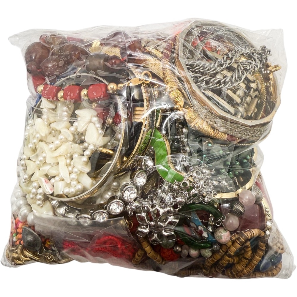 3.5 lbs Mystery lot of jewelry assortment grabbag #10 8”x8”